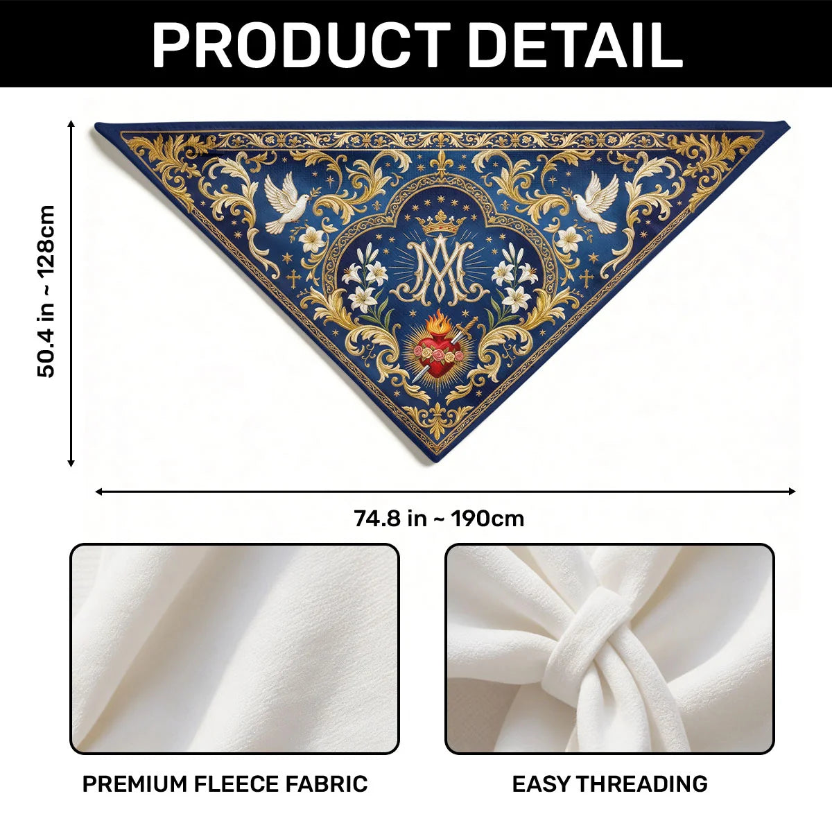 Mary Queen Of Heaven Bandana, Gift For Women | Shawl Wrap