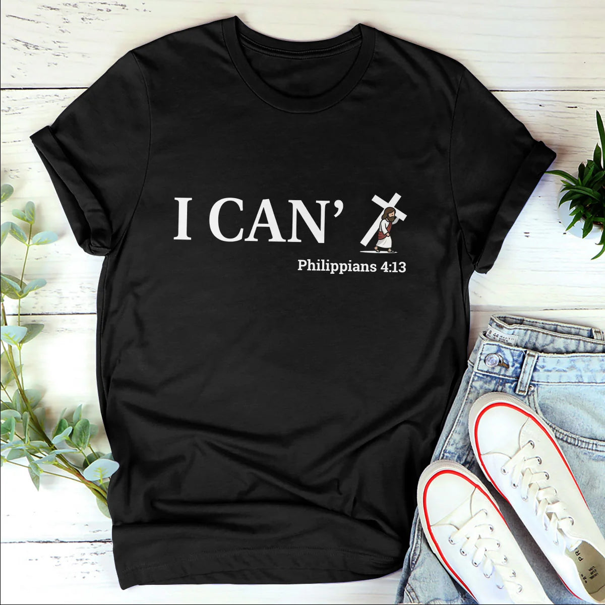 Through Christ I Can, Gift For Family | 2D Unisex T-shirt