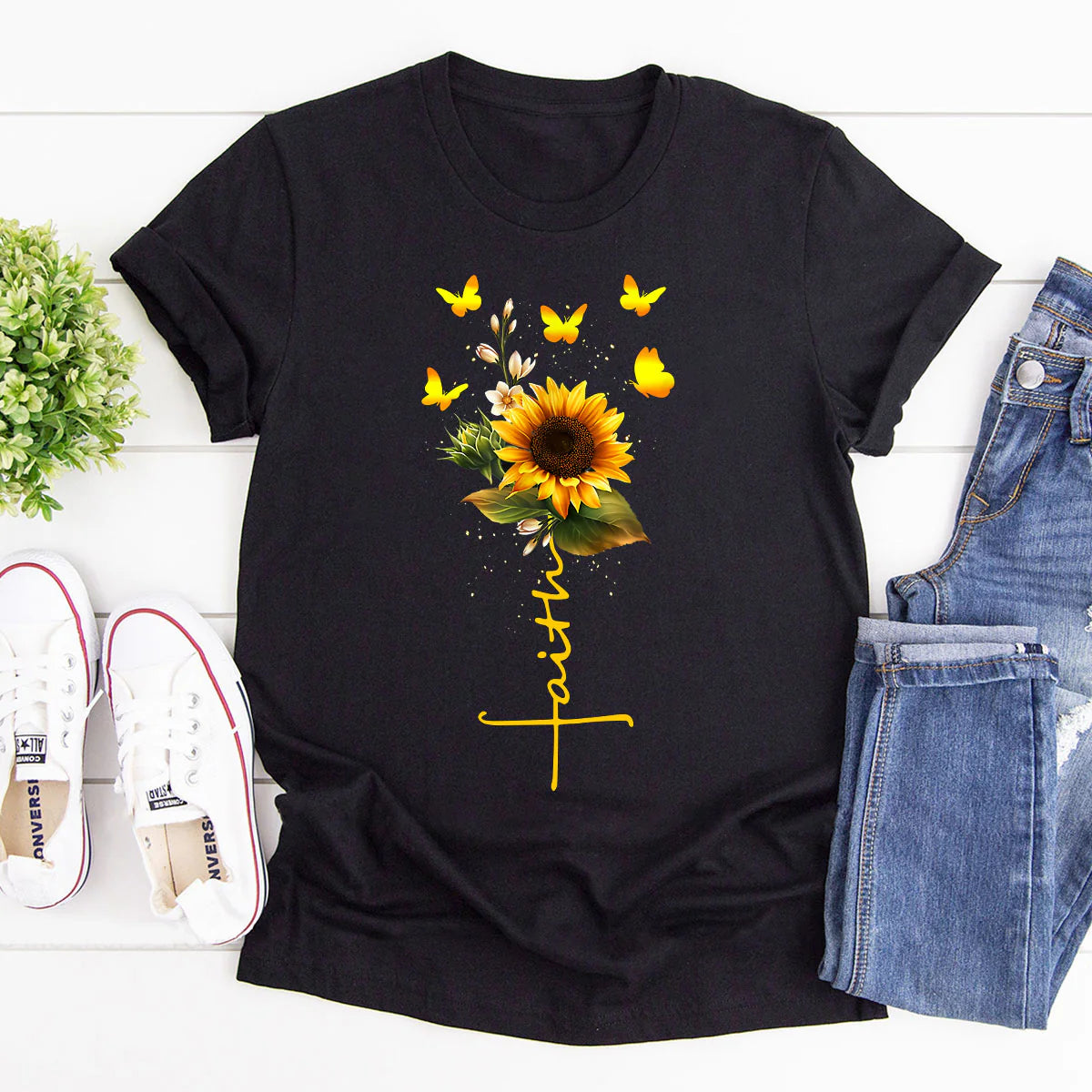 Faith Sunflower | Personalized 2D Unisex T-shirt