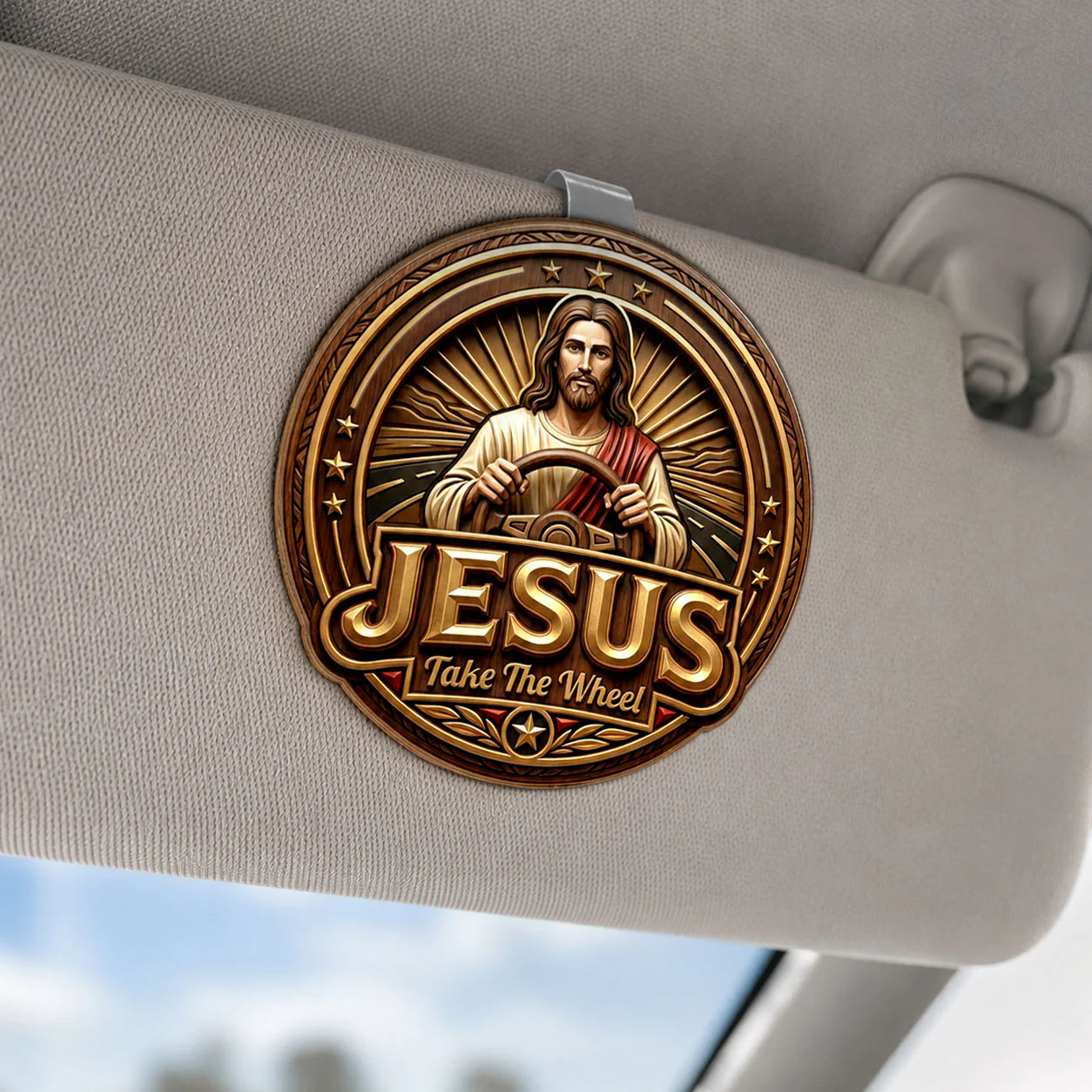 Jesus Take The Wheel, Christian Gift | Car Visor Clip