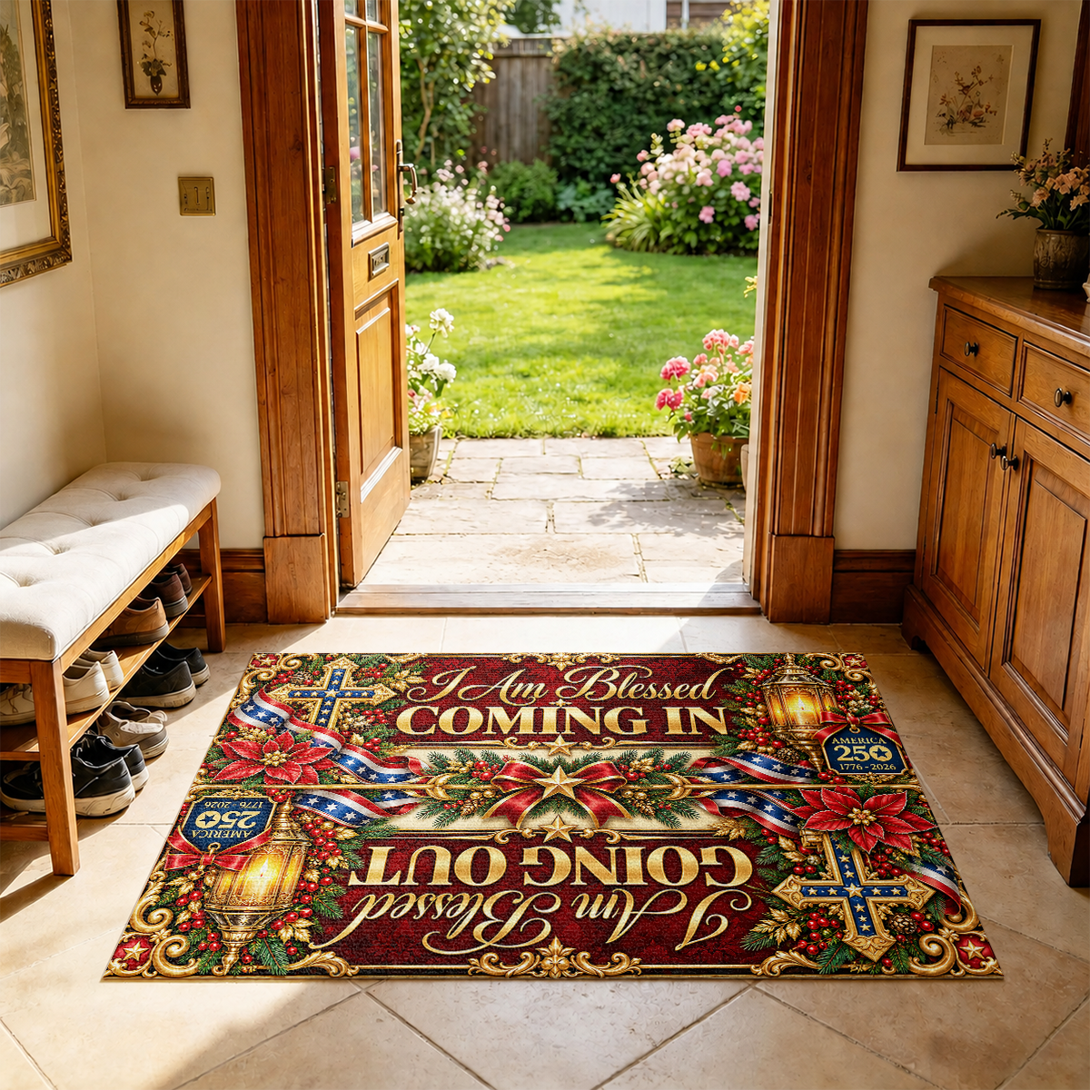 I Am Blessed Coming In Going Out, Gift For Self | Personalized Doormat