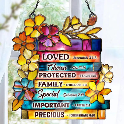 Library Of Blessings I Am Scripture Art - Window Hanging Suncatcher