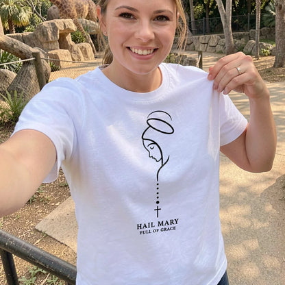 Hail Mary Full Of Grace, Gift For Loved One | 2D Unisex T-shirt
