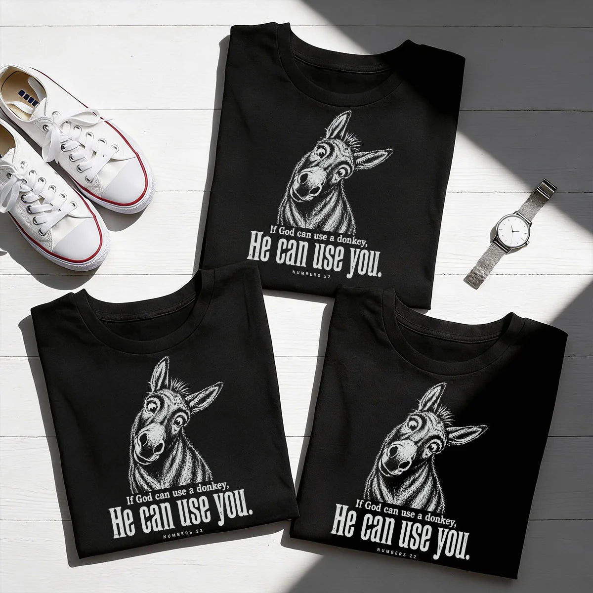 If God Can Use A Donkey Numbers 22, Christian Gift | 2D Unisex T-shirt