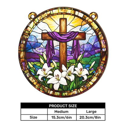 Bloom After The Cross - Personalized Window Hanging Suncatcher