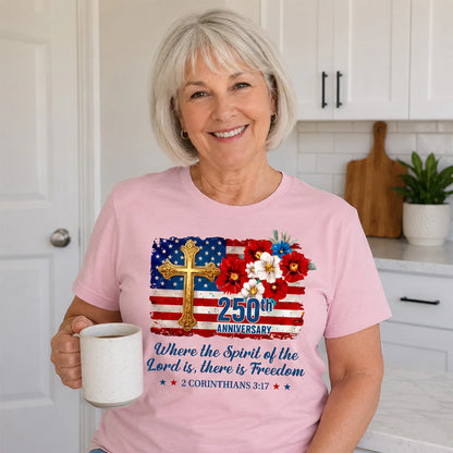 Freedom Christian America 250th Anniversary, Patriotic Christian | 2D Unisex T-shirt