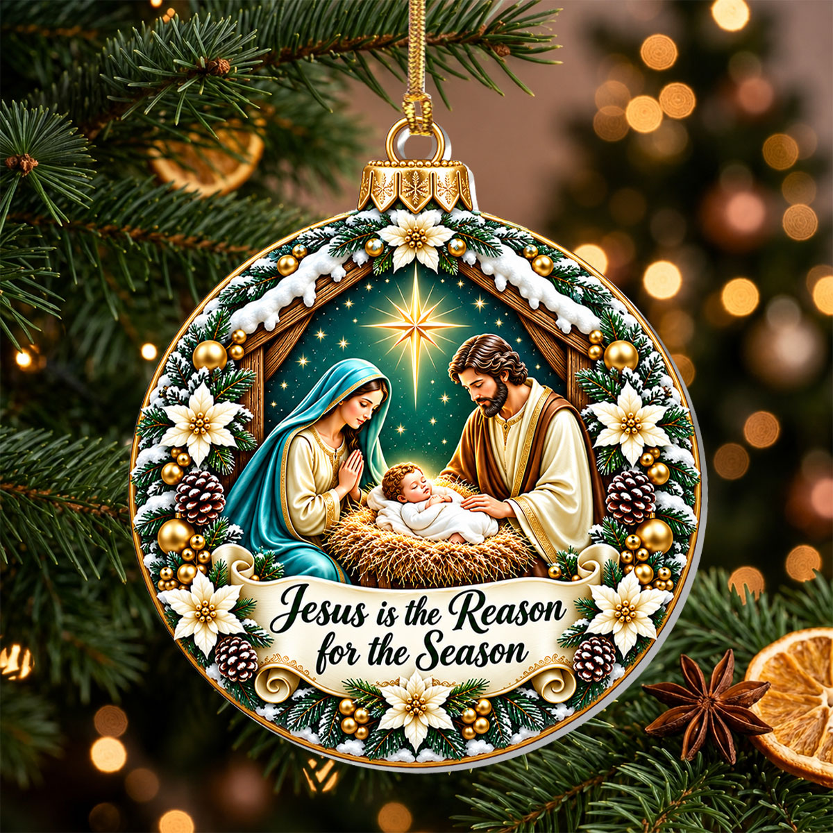 Christ Our Reason, Gift For Family | 1-Layer Acrylic Ornament  111 reviews