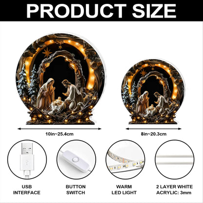 Holy Nativity Scene Christmas - Light Box