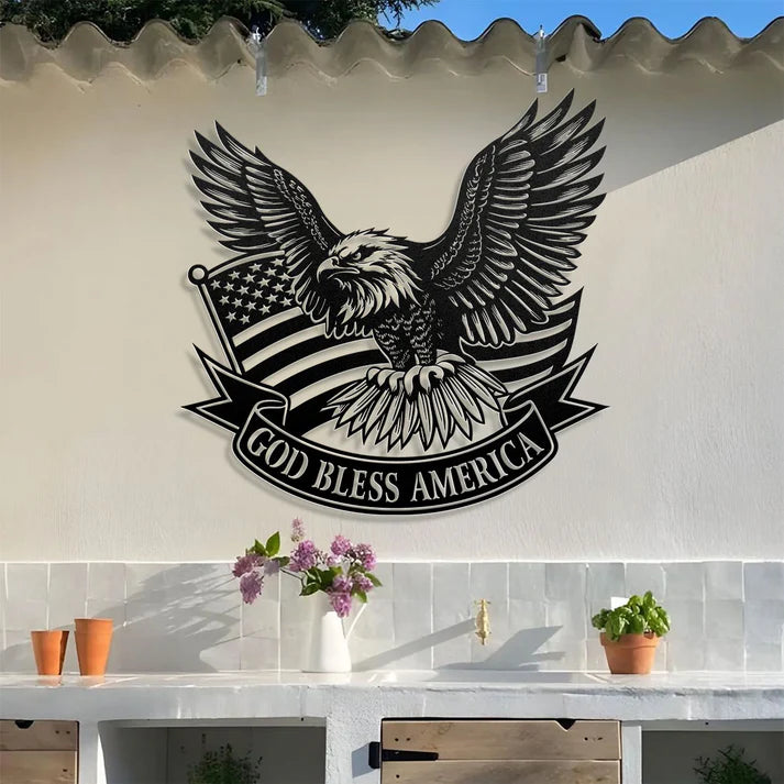 God Bless America - Metal Wall Art Sign