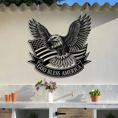 God Bless America - Metal Wall Art Sign