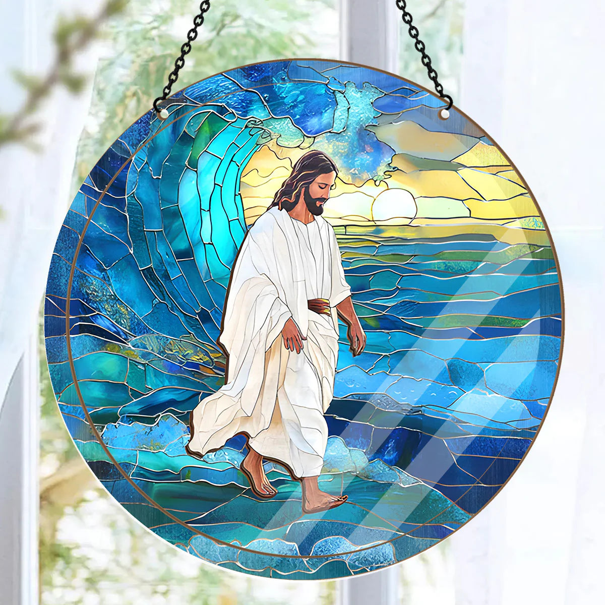 Jesus Walks On Water - Window Hanging Suncatcher