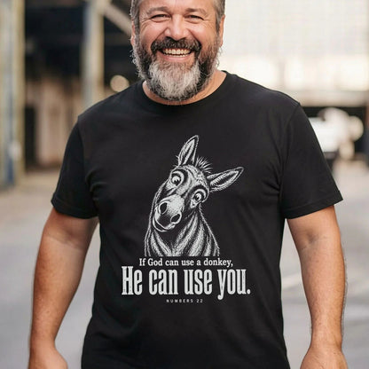 If God Can Use A Donkey Numbers 22, Christian Gift | 2D Unisex T-shirt