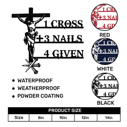 Paid In Full Cross And Nails - Metal Wall Art Sign