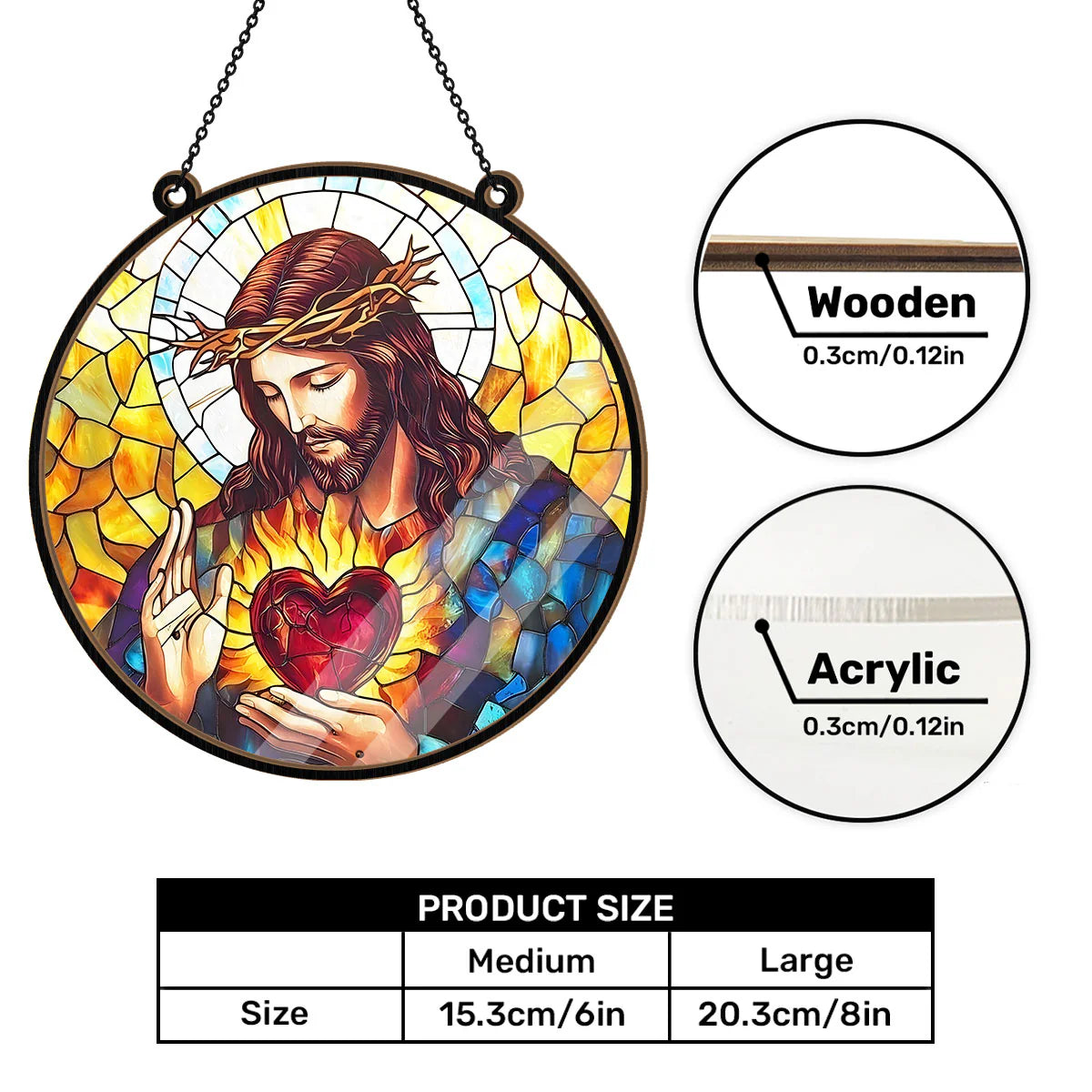 Sacred Heart Of Jesus - Window Hanging Suncatcher
