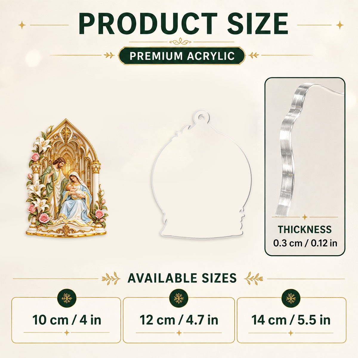 Holy Family, Gift For Family - Personalized 1-Layer Acrylic Ornament