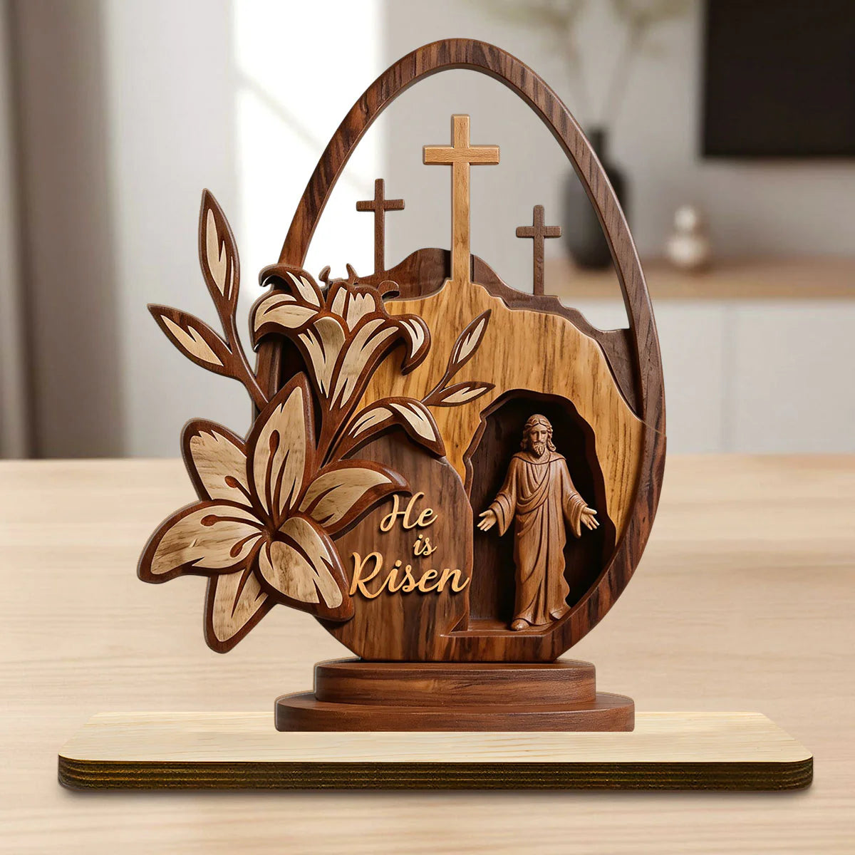 The Empty Tomb - 2-Layer Wood Plaque With Flat Base