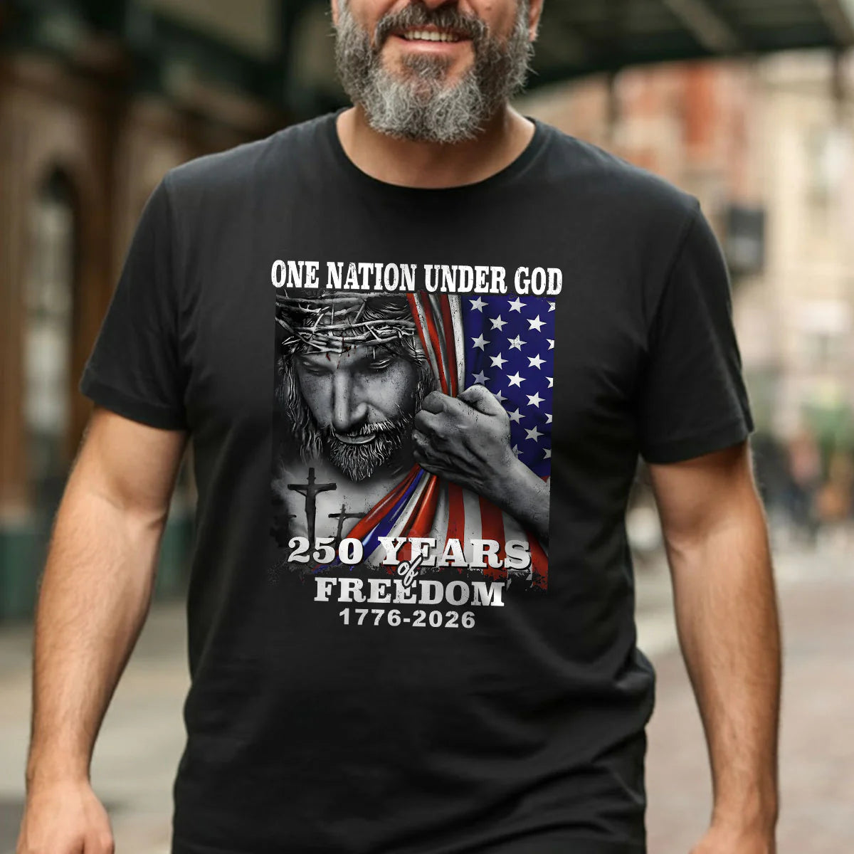One Nation Under God, Patriotic Christian | 2D Unisex T-shirt