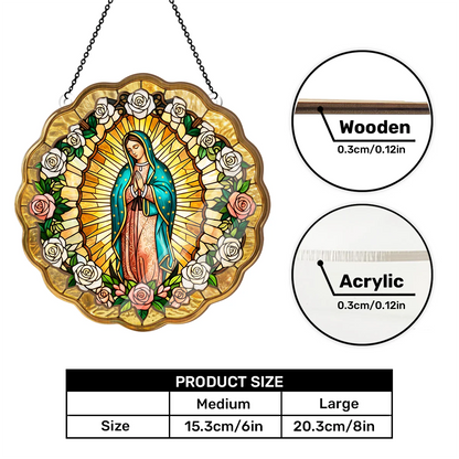 Virgin Mary Golden Halo - Window Hanging Suncatcher