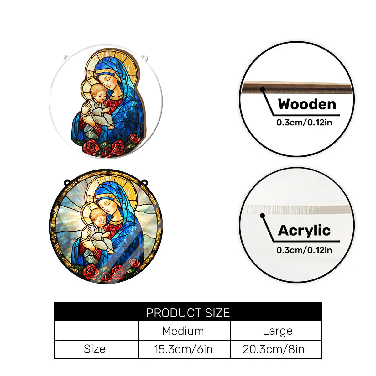 Radiant Virgin And Child - Window Hanging Suncatcher
