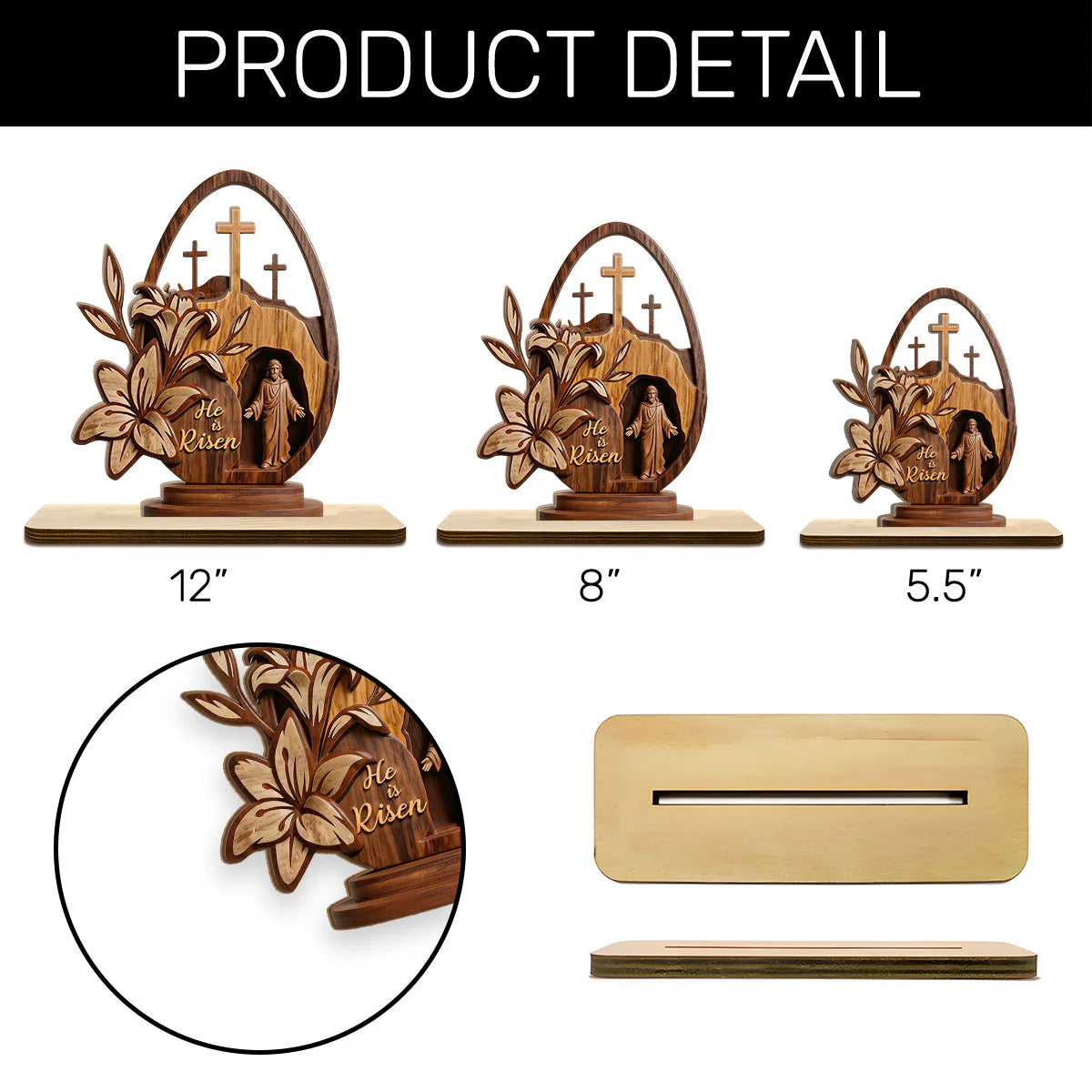 The Empty Tomb - 2-Layer Wood Plaque With Flat Base