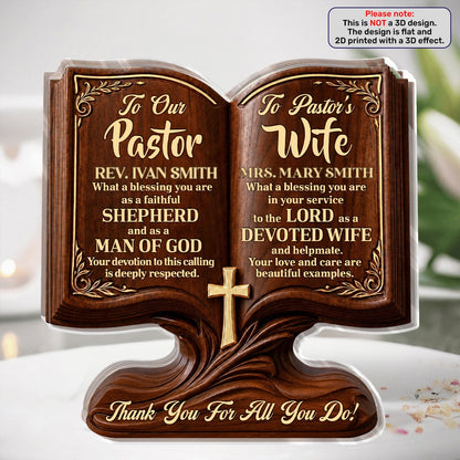 Two Hearts One Calling, Gift For Pastor Wife | Personalized Custom Shaped Acrylic Plaque