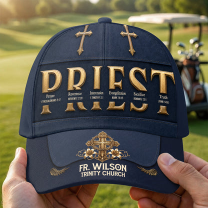 To Our Priest For Having The Heart Of A Faithful Shepherd, Gift For Priest | Personalized Classic Cap