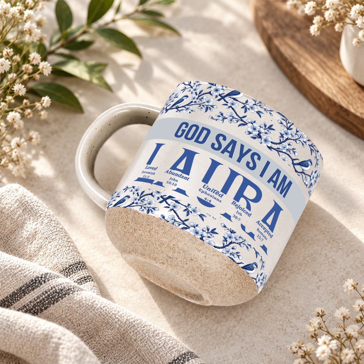 God Says I Am, Personalized Gift For Loved One | Personalized Pottery Mug