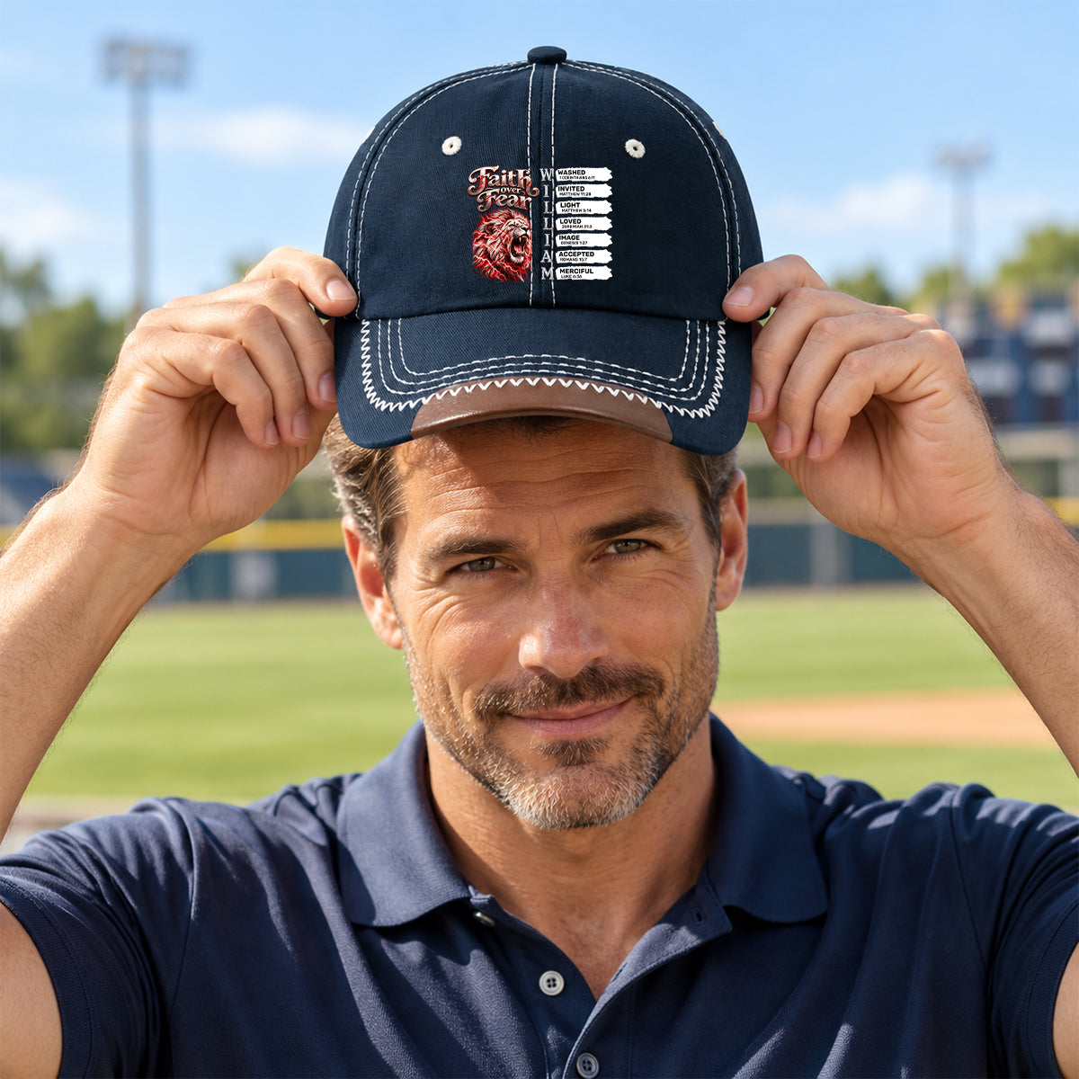 Faith Over Fear, Gift For Men | Personalized Vintage Soft Baseball Cap