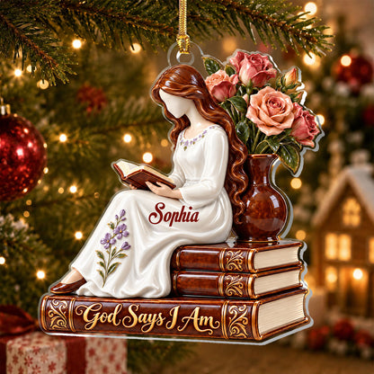 God Says I Am, Gift For Women | Personalized 1-Layer Acrylic Ornament