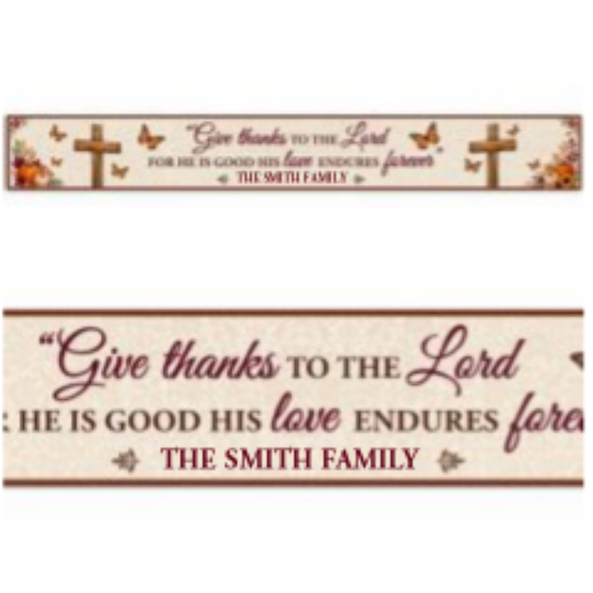 Give Thanks To The Lord, Gift For Christian Home | Personalized Table Runner
