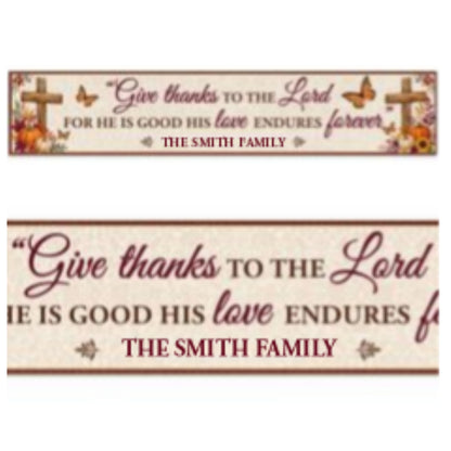 Give Thanks To The Lord, Gift For Christian Home | Personalized Table Runner