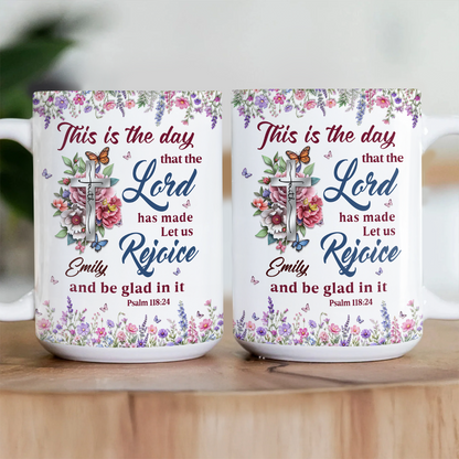 The Day The Lord Has Made, Gift of Gladness | Personalized Ceramic Coffee Mug