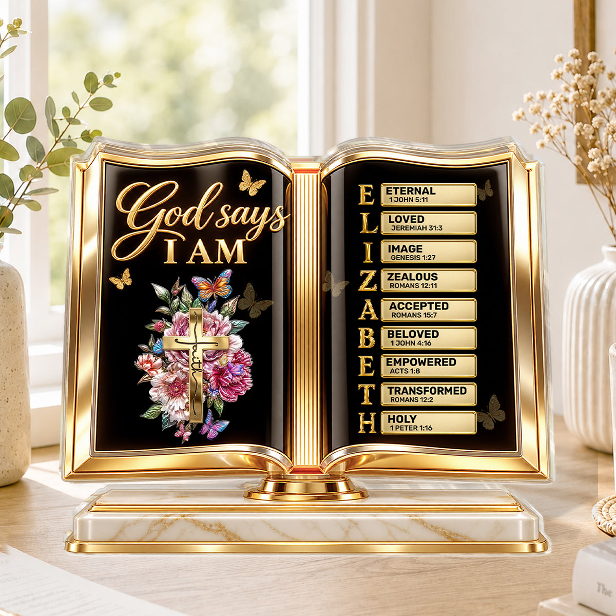 God Says I Am, Gift For Loved One | Personalized Custom Shaped Acrylic Plaque