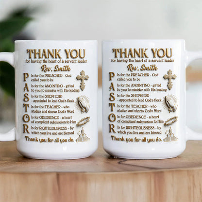 Thank You Pastor, Gift For Pastor | Personalized Ceramic Coffee Mug