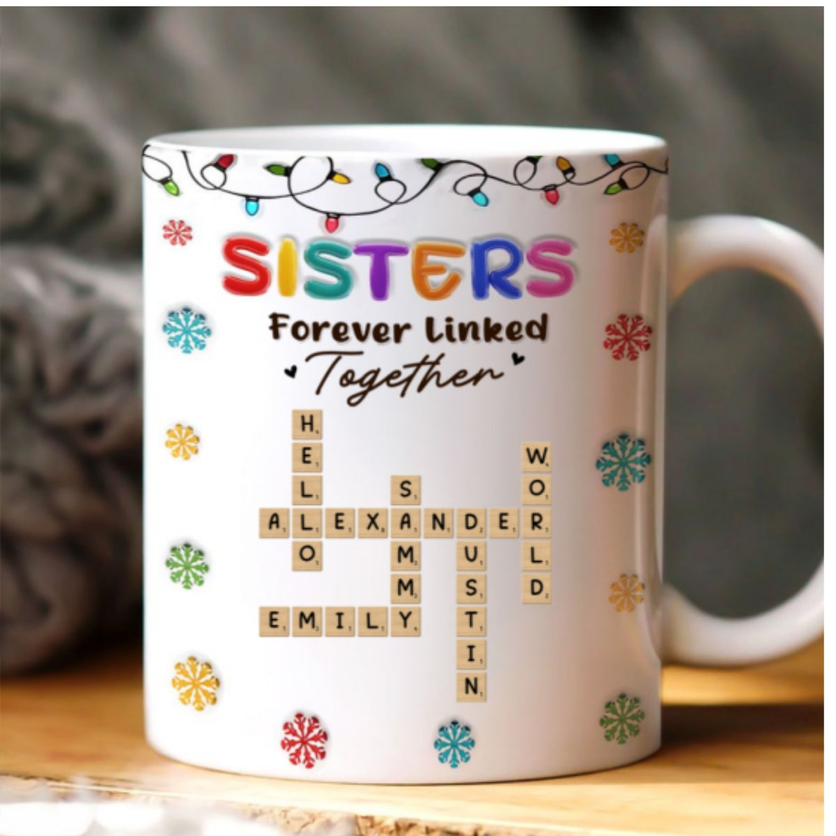 Forever Linked Together, Gift For Siblings - Personalized Ceramic Coffee Mug
