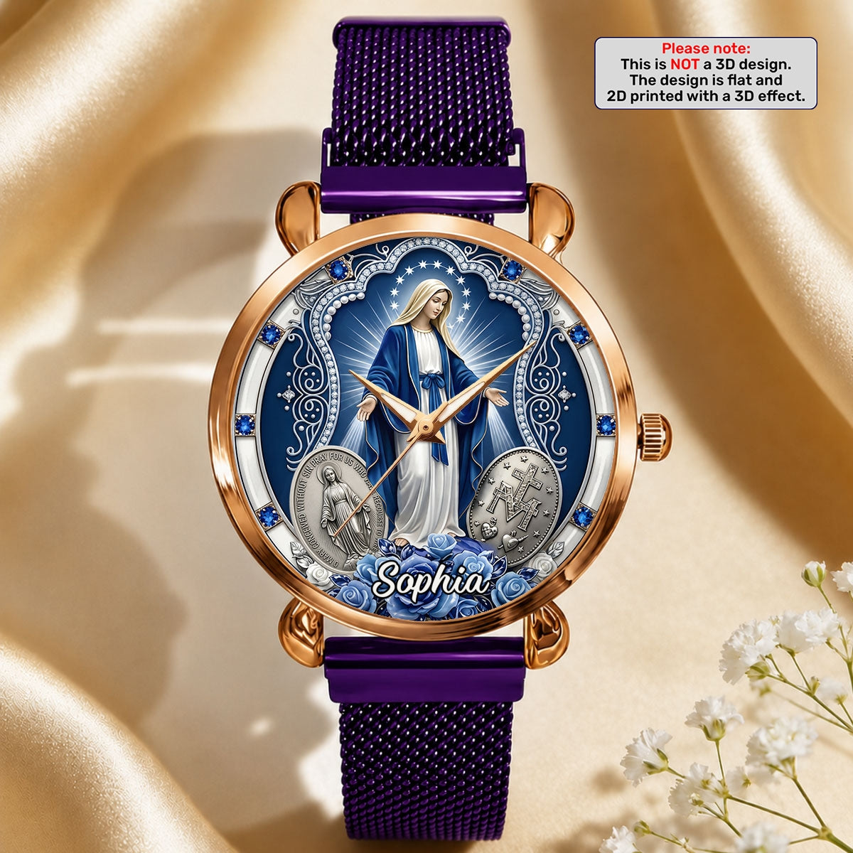Midnight Miracle Of Mary, Gift For Mom - Personalized Women's Wrist Watch