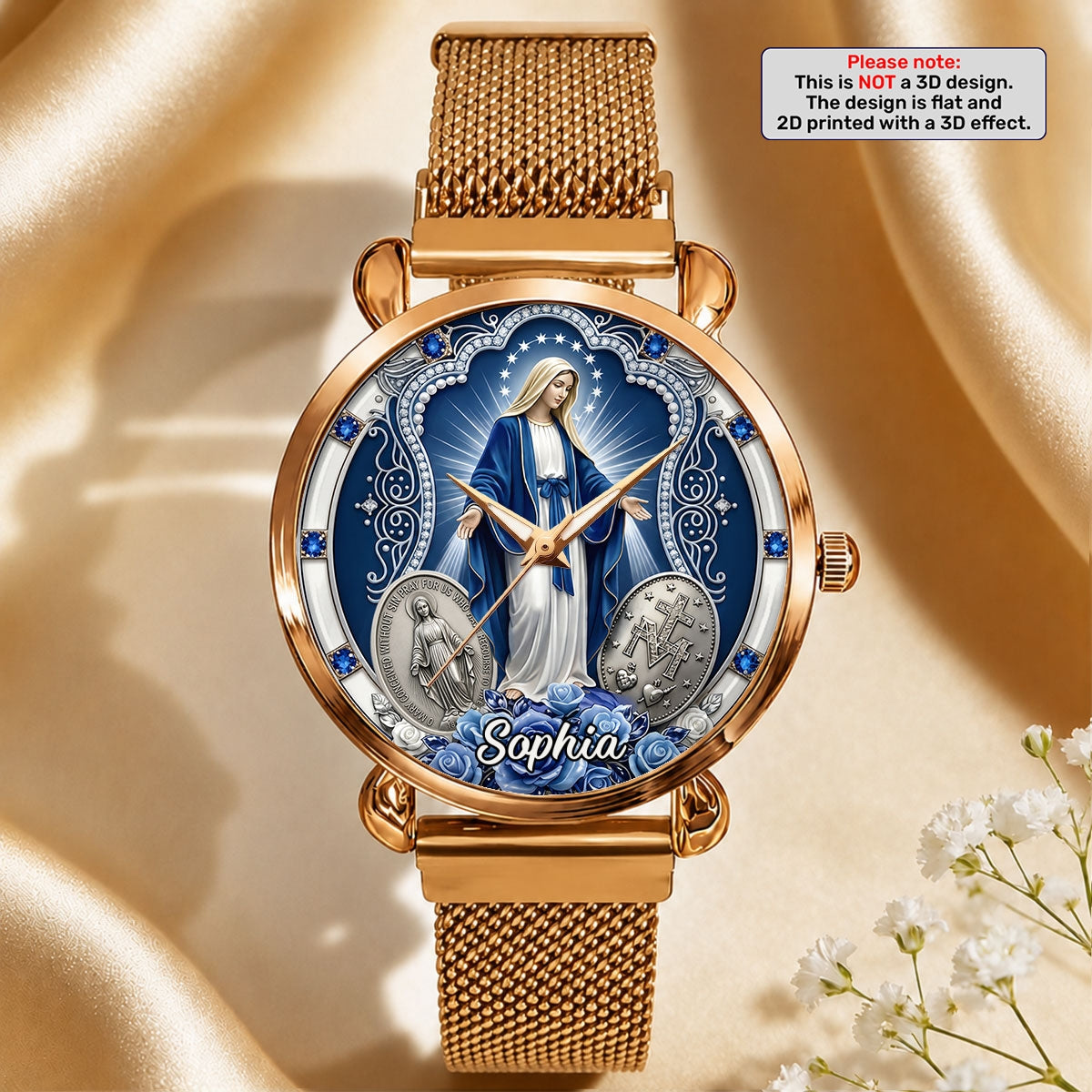 Midnight Miracle Of Mary, Gift For Mom - Personalized Women's Wrist Watch