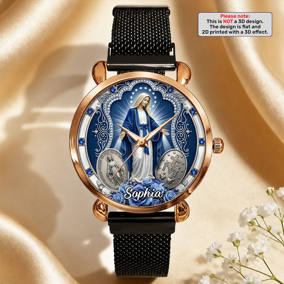 Midnight Miracle Of Mary, Gift For Mom - Personalized Women's Wrist Watch