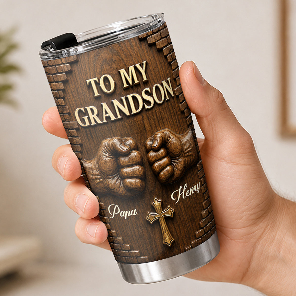 Pray On It Pray Over It Pray Through It, Gift For Son | Personalized Stainless Steel Tumbler