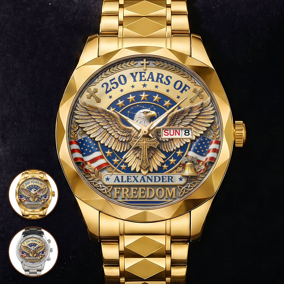 250 Years Of Freedom - Personalized Men's Wrist Watch