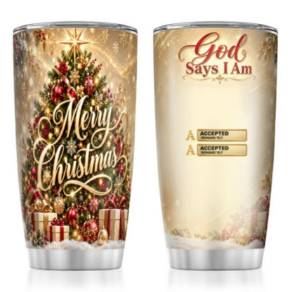 God Says I Am, Gift For Loved One | Personalized Stainless Steel Tumbler