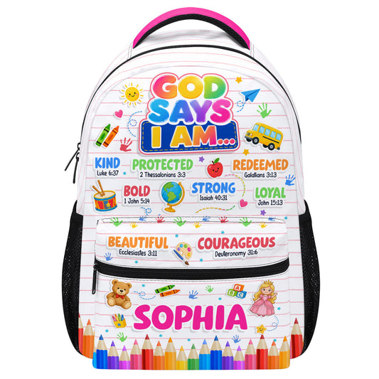 God Says I Am Back To School | Personalized Backpack