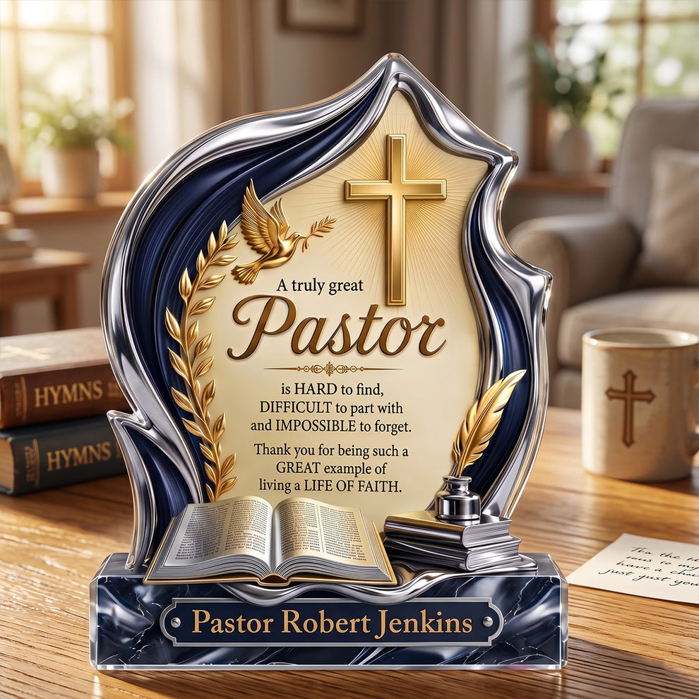 A Truly Great Pastor, Gift For Pastor | Personalized Custom Shaped Acrylic Plaque