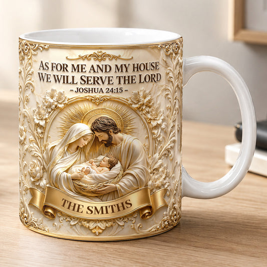 As For Me And My House We Will Serve The Lord, Gift For Family | Personalized Ceramic Coffee Mug