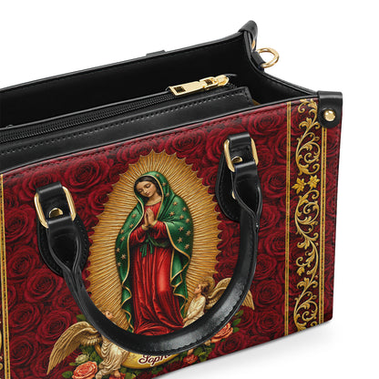 Our Lady Of Guadalupe Eternal Majesty, Catholic Gift For Her | Personalized Leather Handbag