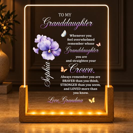 To My Granddaughter, Gift For Grandkids | Personalized Night Light