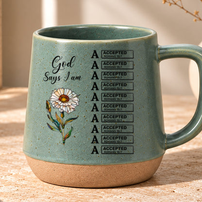 God Says I Am, Gift For Loved One | Personaliezd 12OZ Conical Coffee Mug