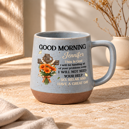 Good Morning This Is God, Gift For Loved One | Personaliezd 12OZ Conical Coffee Mug