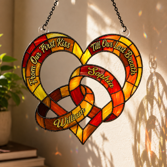 Interlocking Rings Heart, Love of Connection | Personalized Acrylic Suncatcher