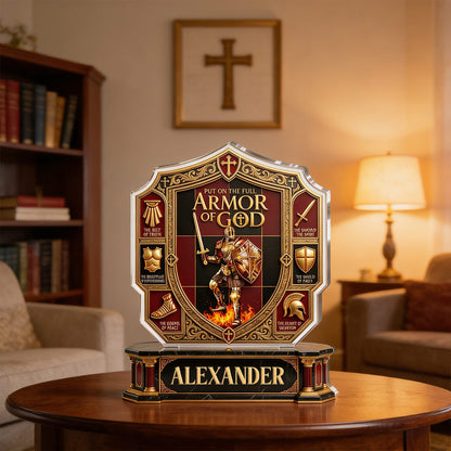 Put On The Full Armor Of God | Personalized Custom Shaped Acrylic Plaque